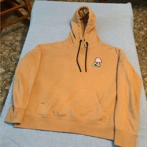 Men's Mushroom Patch Pullover Hoodie - Tan